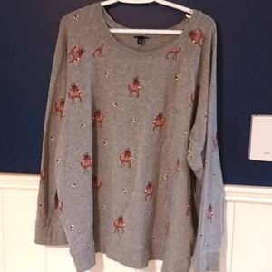 Torrid size 4 ladies grey sweatshirt with animals print